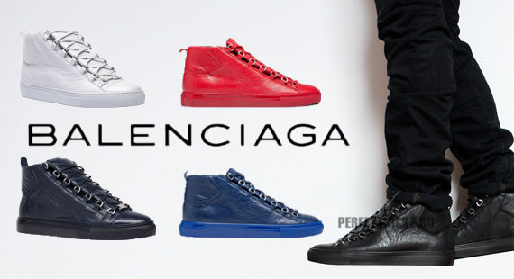 SPRING 2014 NEW COLOR--White/ Navy/Black/Red/Blue Balenciaga Arena High Sneakers all in stock now - PerfectKickZ