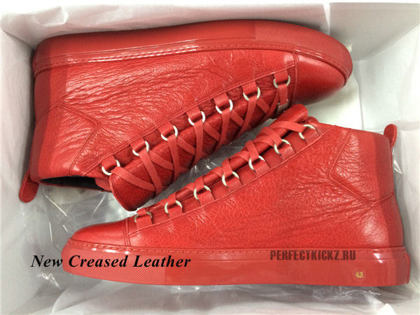 PerfectKickz Mens Balenciaga Arena Creased Leather in red