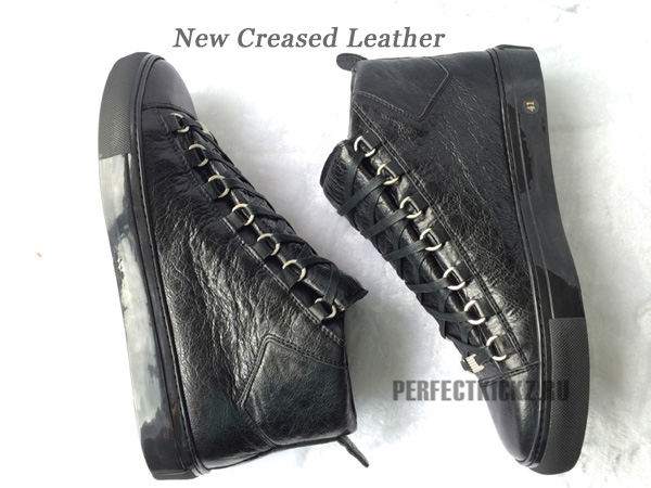 New Creased leather black balenciaga arenas