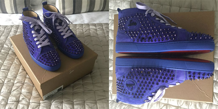**REVIEW**Christian Louboutin Louis Spikes Flat Pervenche Limited Verison Quality - PerfectKickZ