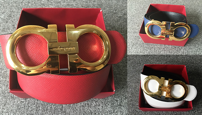 Limited Ferragamo Belts White / Blue / Red