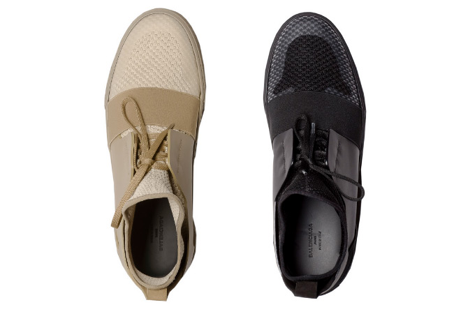 Balenciaga Elastic High Sneakers Black and Beige Safari